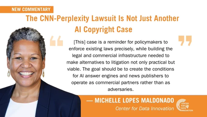 A commentary discussing the implications of a lawsuit involving CNN and Perplexity, focusing on AI copyright issues.