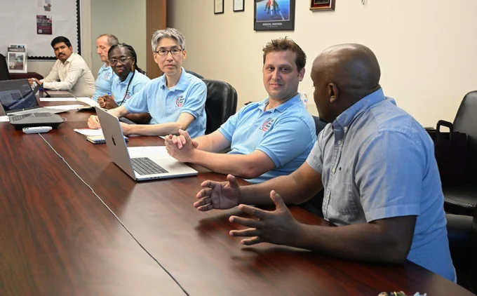Members of the DSU Delaware Nucleotide Analysis & Data Science (dsDNA) Core Center visit with UMES School of Agricultural and Natural Sciences administration and faculty on the UMES campus.