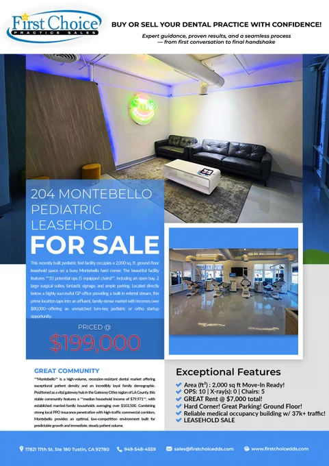 204 Montebello - Los Angeles Dental Practice for Sale