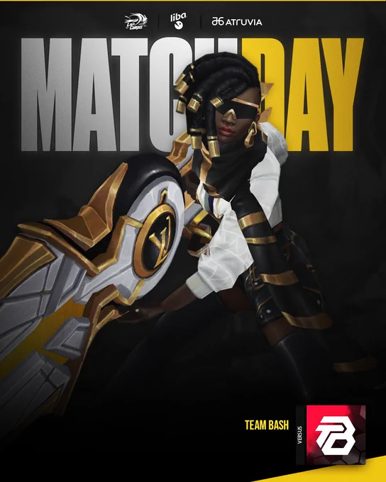 Matchday graphic in ME colors grey/white/yellow with Senna Splashart plus opponent's name and logo.
Logos of our sponsors LanCampus, Liba and Atruvia are at the top