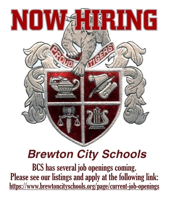 Brewton City Schools has posted a few more openings for the upcoming school year. Please check our website for the listings and to apply.  