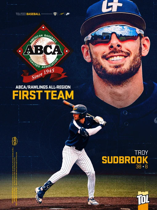 Troy Sudbrook was named ABCA/Rawlings First Team All-Region