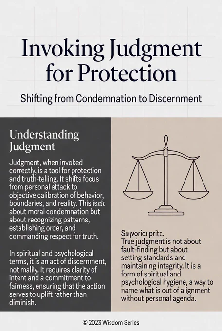 To invoke judgment for protection without falling into toxic "judging," you must shift from moral condemnation to objective discernment. In spiritual and psychological frameworks, "calling judgment" means establishing boundaries, naming truth, and commanding order. It is an act of calibration, not malice.