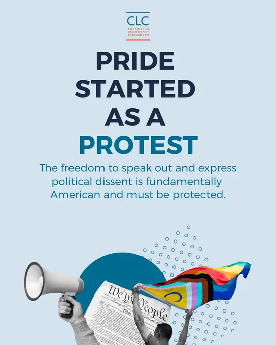 Pride started as a protest. 

The freedom to speak out and express political dissent is fundamentally American and must be protected. 