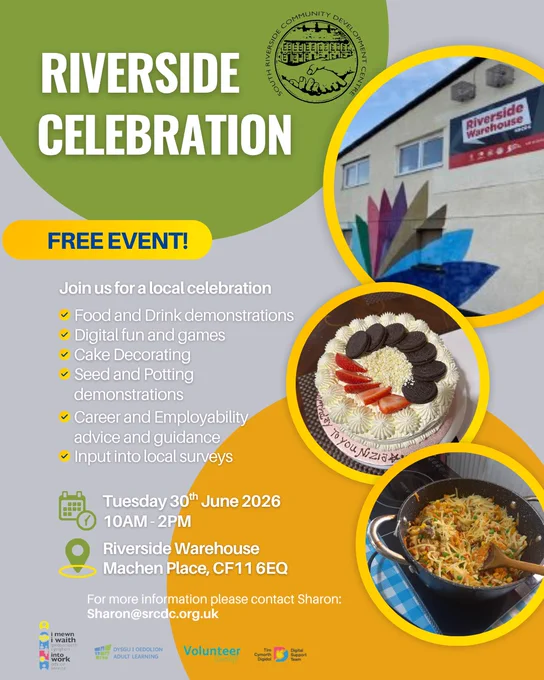 A poster showing information about a celebration event in Riverside.