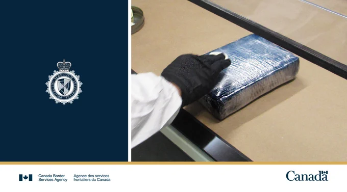 A brick of cocaine wrapped in plastic. 