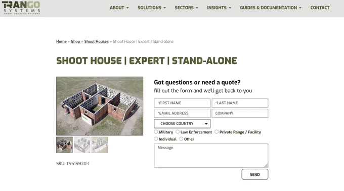 screenshot of trango shoot house expert kit from trango systems webstie