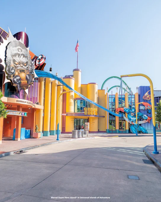 Photo of the streets of Marvel Super Hero Island at Universal Islands of Adventure.