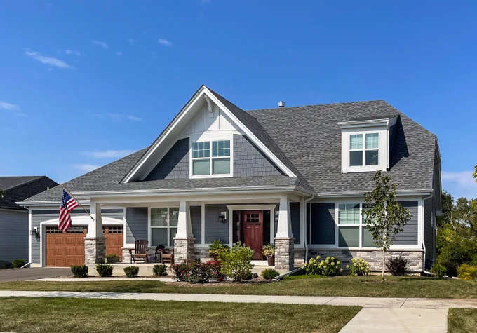 custom home exterior, craftsman style architecture