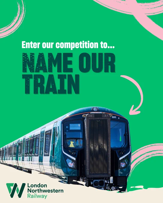 London Northwestern Railway and Invictus Games 'Name our Train' competition graphic
