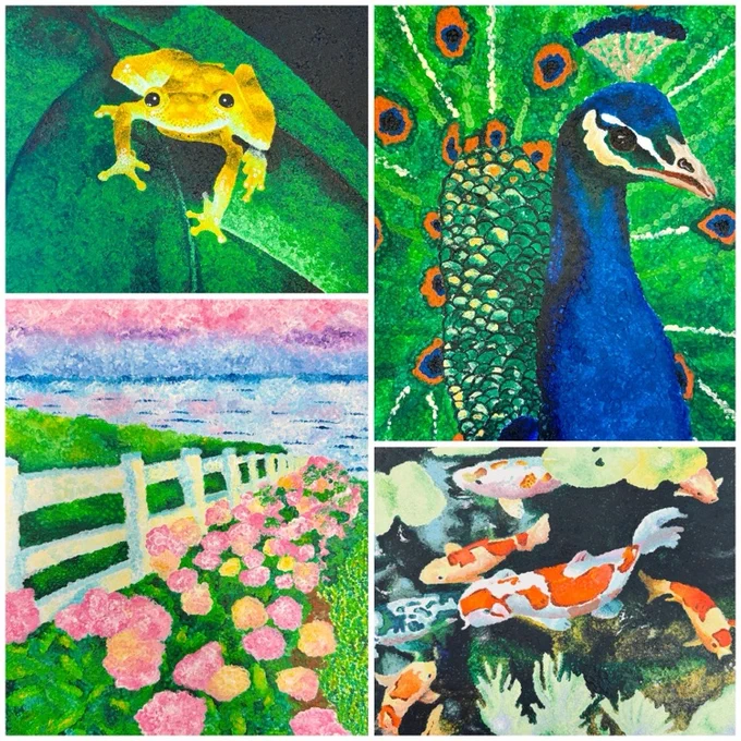 Drawing & Painting students final painting of the year. A Pointillism painting based on Seurat