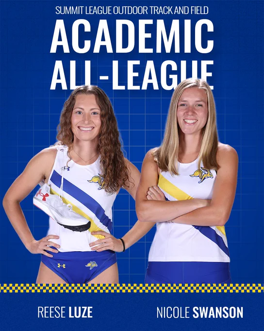 Graphic: Summit League Outdoor Track and Field Academic All-League honorees Reese Luze and Nicole Swanson