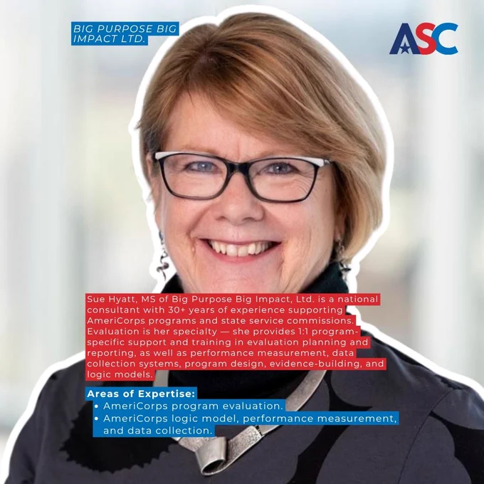 Headshot of founder and CEO of Big Purpose Big Impact LTD. The text describes the company and what they do. The text also describes their areas of expertise.