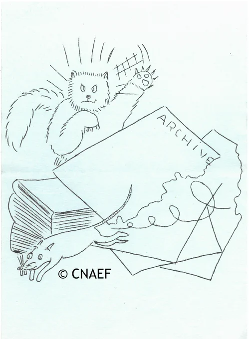 6 EG 206. Dernière de couverture d'un guide de gestion des archives, réalisé par l'archiviste diocésain d'Annecy (sans date).