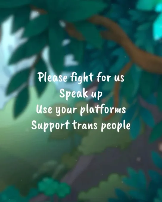 Image reads: Please fight for us, speak up, use your platforms, support trans people