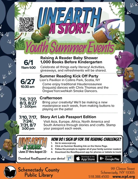 Flyer:  Schenectady County Public Library Summer Events