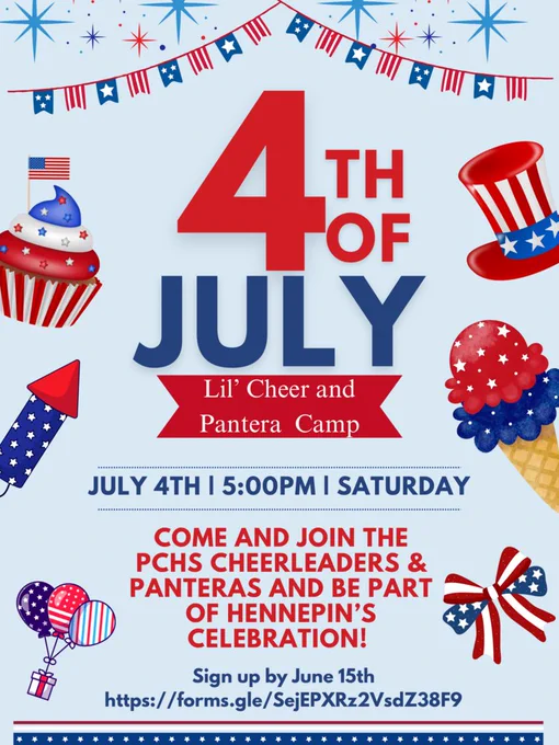 July 4th cheer and dance flyer