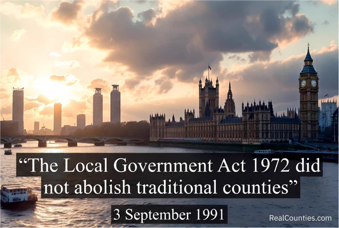 Infographic to accompany a government statement from 1991 explaining that local government changes did not abolish the counties - from RealCounties.com