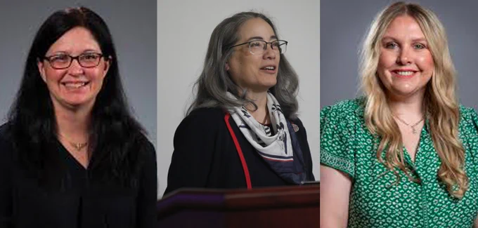 Composite image of three women