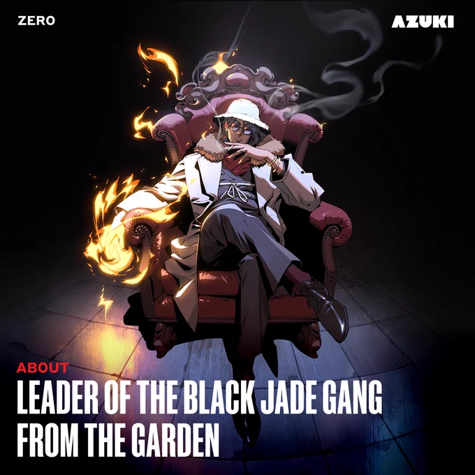 Artistic portrayal of a confident, stylish leader seated in a grand chair with flames in hand. The mood is mysterious and powerful.