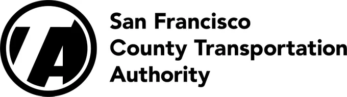 A circle containing a “T” and “A” representing the logo of the Transportation Authority Board. To the right of the logo is the title “San Francisco County Transportation Authority”