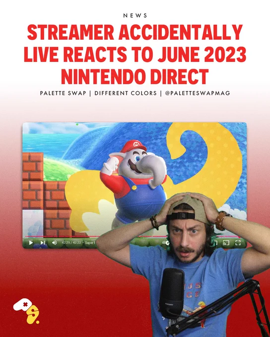 HEADLINE: Streamer Accidentally Live Reacts to June 2023 Nintendo Direct.