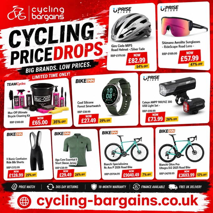 🚨 MASSIVE PRICE DROPS ALERT! 🚴‍♂️💨
.
🔥 Want to grab top-tier cycling gear without breaking the bank? The biggest price drops of the last 24 hours just landed on Cycling Bargains, with massive savings up to 83% OFF! 📉
.
📲 Join Our VIP Alert Groups (Never Miss a Drop!)
Get instant alerts straight to your phone before stock runs out: 
.
💬 Drop a comment below: What piece of gear are you hunting for a deal on right now? Let us find it for you! 👇@followers 
.
#CyclingDeals #BikeSale #CyclingDiscounts #PriceDropAlert #CyclingBargains #BikeGearDeals #BudgetCycling #MTBDeals #RoadCyclingUK