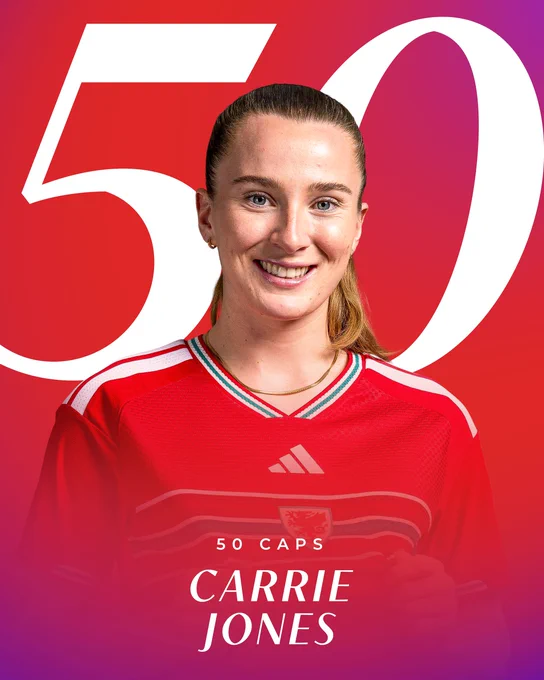 Carrie Jones: 50 caps for Cymru. 
