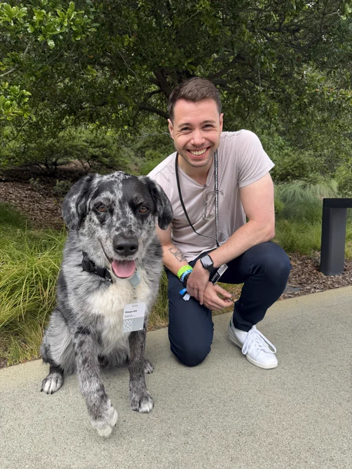 Photo of Aled with Diego both looking at the camera.