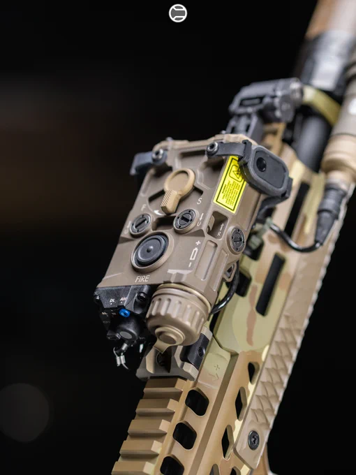RailScales Karve-P Polymer M-LOK Hand Stop, HTP XOS-H & XOS-W Scales (Dragon, OD Green & FDE, 3.5-Slot), QDX Sling Mount, Hardtop Mount for Scout Light Pro Weapon Lights | Sig Sauer MCX-SPEAR LT 11.5" 5.56 SBR in MultiCam w/ SLX556C-QD Suppressor in Coyote, Surefire M340V-Pro Scout Light Pro IR Light w/ CSM-07 MLOK Switch, EOTech OGL Laser, Romeo4T RDS in FDE, Magpul M3 30rd FDE PMAG, Sig Sauer Minimalist Plus Stock.