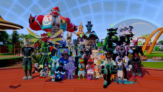 Group shot of a Supporter Meetup at the convention!