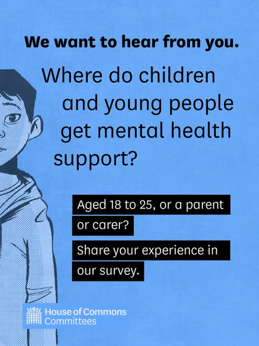 Illustration of a young person beside text inviting 18-25-year-olds or carers to share experiences on where youth get mental health support.