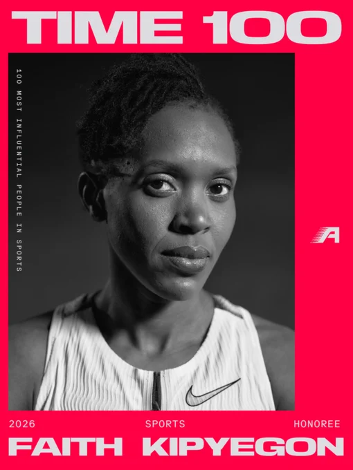 A black and white TIME 100 magazine cover featuring an athlete as a sports honoree. The design is sleek with strong typography and highlights influence in sports.