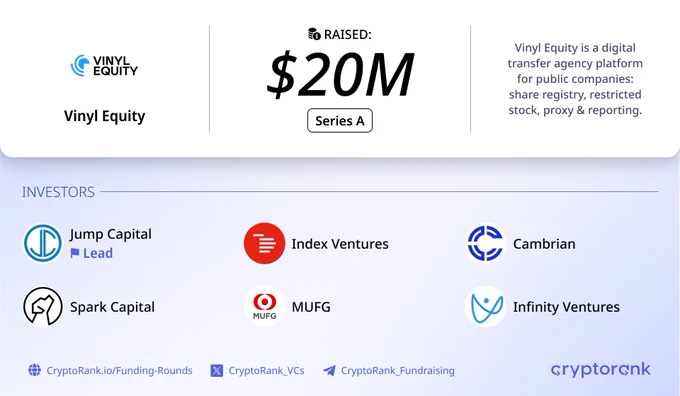 Vinyl Equity $20M Series A Round
