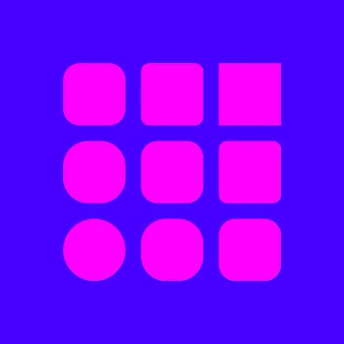 The imagi logo is a blue background with nine purple shapes in a grid of 3 by 3.