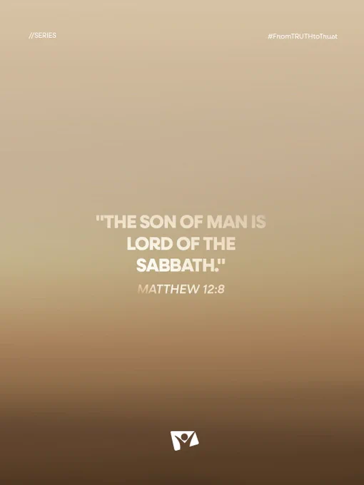 An inspirational religious quote from Matthew 12:8 over a beige gradient background. The text emphasizes spirituality and reflection.