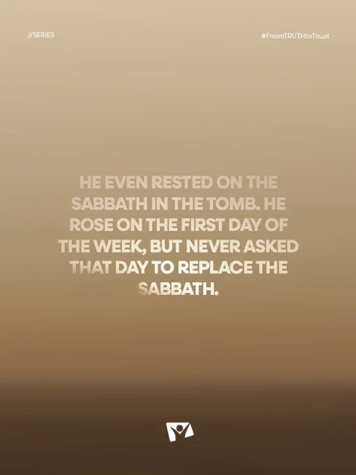 An inspirational text image reflecting on the Sabbath and resurrection, set against a gradient background.