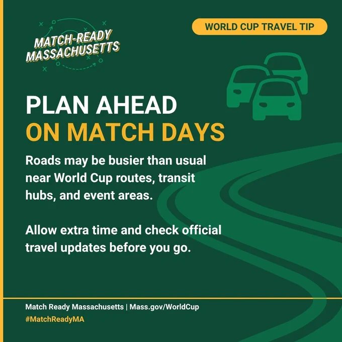 World Cup Travel Tip: Plan Ahead on Match Days. Roads may be busier than usual near World Cup routes, transit hubs and event areas. Allow extra time and check official travel updates before you go.