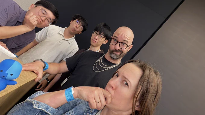 Members of the Reality Composer pro team and serenity are excited to see you (and lil finder guy, too!)