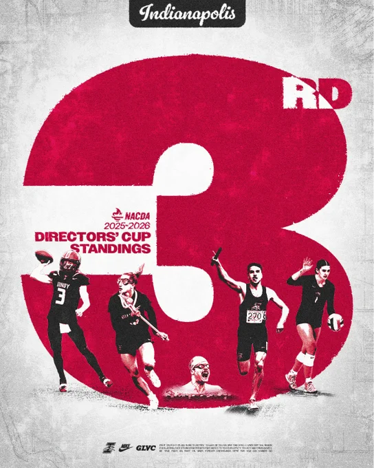 A graphic promoting UIndy Athletics and its third-place finish in the final 2025-26 Learfield Directors’ Cup standings.