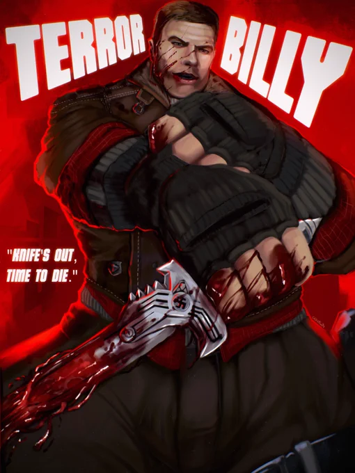 Just a little something personal in between coms :3✨💕~ he’s a cutie patootie! 
Also!! Testing out those new brushes some more!! They 🔥!! 😤
#Wolfenstein #Fanart #BJBlazkowicz #Horror