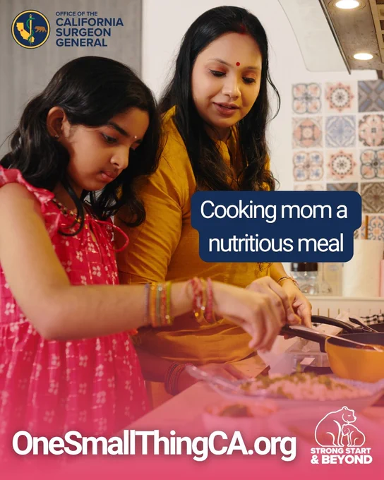 Cooking mom a nutritious meal