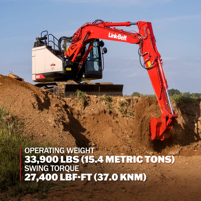 Tackle tight jobs with the Link-Belt 145 X4S. This compact excavator enables quick entry and exits from small spaces, boasting superior cycle times and lower fuel consumption. Perfect for utilities, highway construction, and landscaping.
