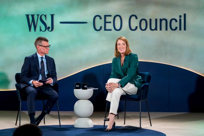 The President of the European Parliament Roberta Metsola at The Wall Street Journal CEO Council Summit, in London, United Kingdom.
