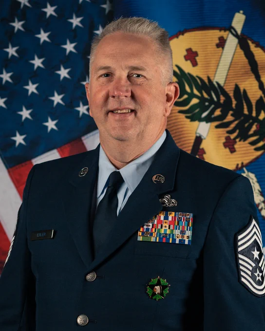 Command Chief Master Sgt. Eric Earler official portrait.