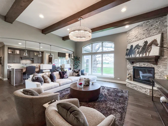 modern rustic great room