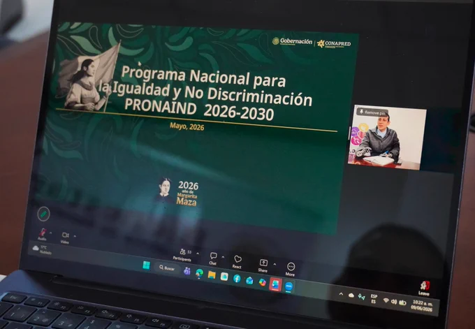 Fotografía del Director General para el Bienestar de las Personas con Discapacidad, en reunión virtual sobre el Programa Nacional para la Igualdad y No Discriminación con CONAPRED.