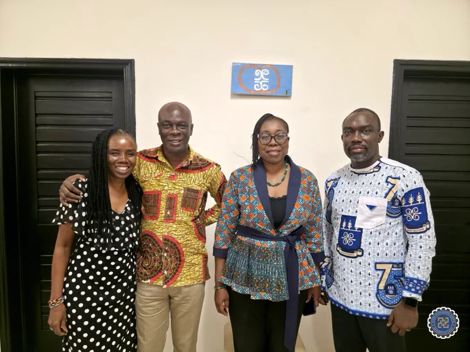 Ing Prof. Elsie Effah Kaufmann, Dean of the School of Engineering Sciences, received a courtesy visit from Prof. Eric Kwasi Ofori, Vice Chancellor of Garden City University College. Prof. Ofori, in the early days of the School of Engineering Sciences, taught Medical Physics and Medical Imaging to our Biomedical Engineering students. The visit was to formally extend an invitation to the Dean for two upcoming engagements: his investiture ceremony scheduled for next month, and to serve as a special guest at the university’s graduation ceremony.

We congratulate Prof. Ofori in advance on his investiture and look forward to continued academic partnership.

#ug_engineering #ses_ug #engagementandpartnerships #academicpartnership #highereducation