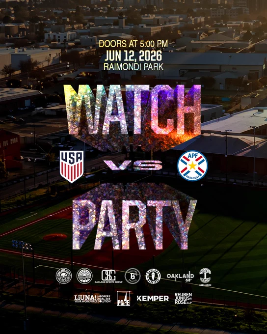 Image of a graphic that reads, "WATCH PARTY. USA VS PARAGUAY."