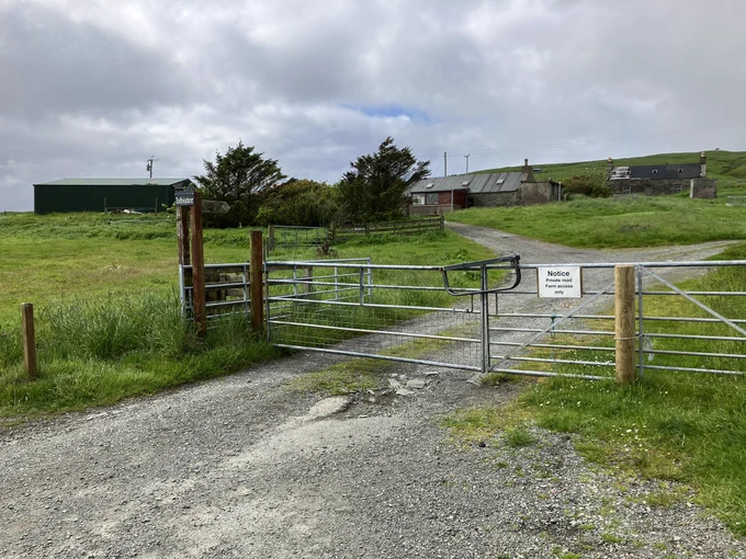 The end of the A970 at Isbister Farm!